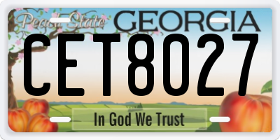 GA license plate CET8027