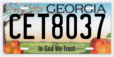 GA license plate CET8037