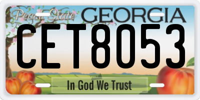 GA license plate CET8053