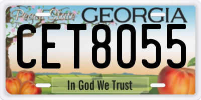 GA license plate CET8055