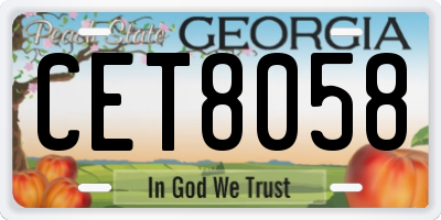 GA license plate CET8058