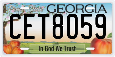 GA license plate CET8059
