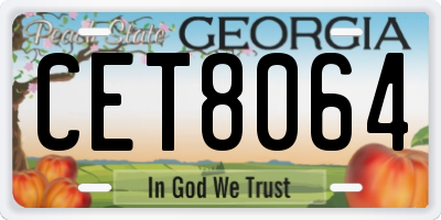 GA license plate CET8064