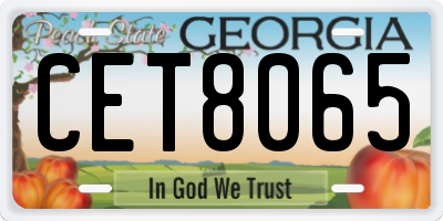 GA license plate CET8065