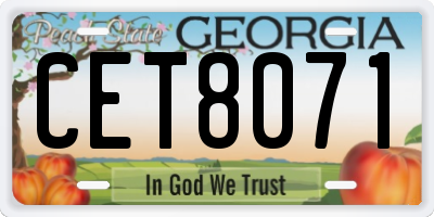 GA license plate CET8071