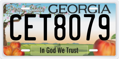 GA license plate CET8079