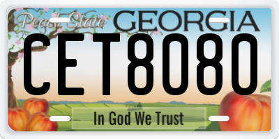 GA license plate CET8080