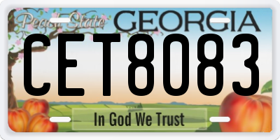 GA license plate CET8083