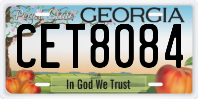 GA license plate CET8084