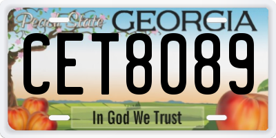 GA license plate CET8089