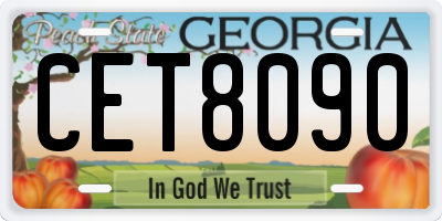 GA license plate CET8090