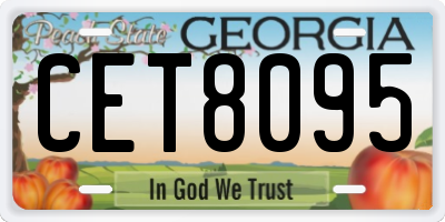 GA license plate CET8095