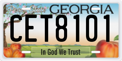 GA license plate CET8101