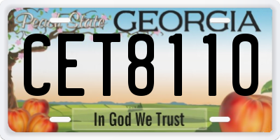 GA license plate CET8110