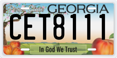 GA license plate CET8111
