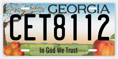 GA license plate CET8112