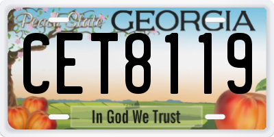 GA license plate CET8119