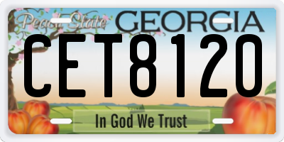 GA license plate CET8120
