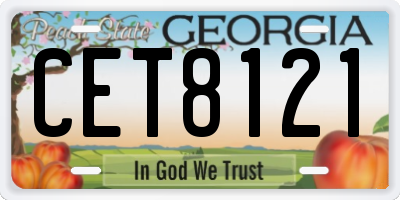 GA license plate CET8121