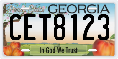 GA license plate CET8123