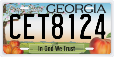 GA license plate CET8124