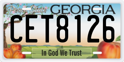 GA license plate CET8126