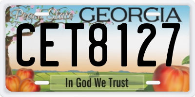 GA license plate CET8127