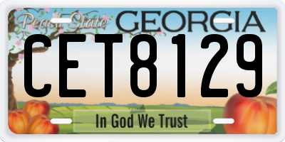 GA license plate CET8129