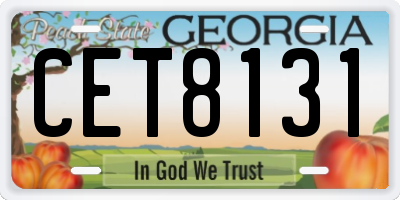 GA license plate CET8131