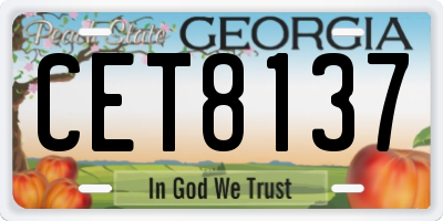 GA license plate CET8137