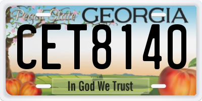 GA license plate CET8140