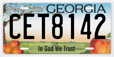 GA license plate CET8142