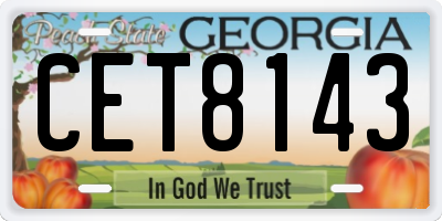 GA license plate CET8143