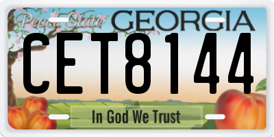 GA license plate CET8144
