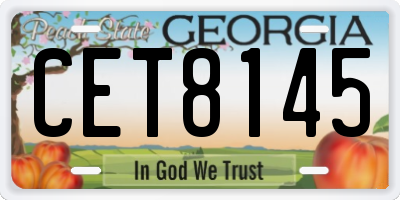 GA license plate CET8145