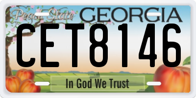 GA license plate CET8146