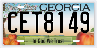 GA license plate CET8149