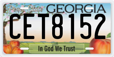 GA license plate CET8152