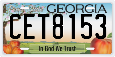 GA license plate CET8153