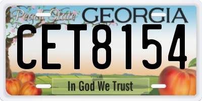 GA license plate CET8154