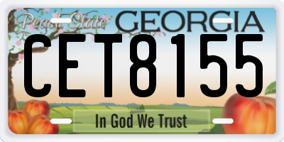 GA license plate CET8155