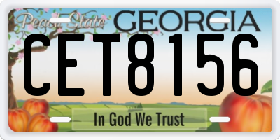 GA license plate CET8156