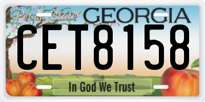 GA license plate CET8158