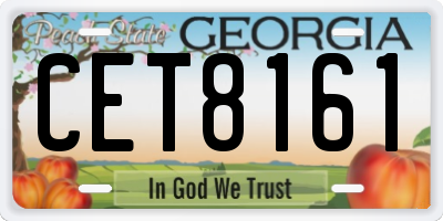 GA license plate CET8161