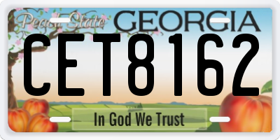 GA license plate CET8162