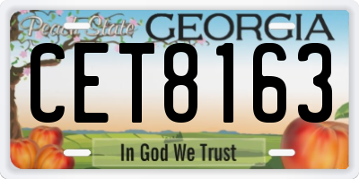 GA license plate CET8163