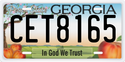 GA license plate CET8165