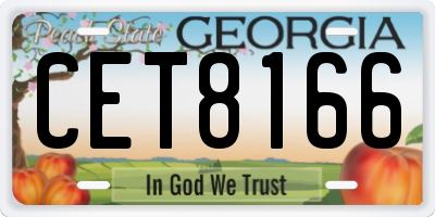 GA license plate CET8166