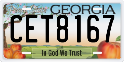 GA license plate CET8167