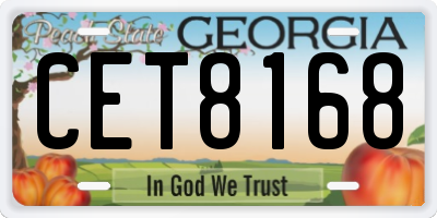 GA license plate CET8168
